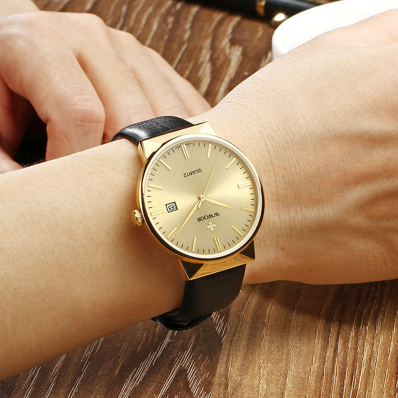 WWOOR Men's Watches Top Brand  - огляд і ціна Luxury Watch Gold And Black