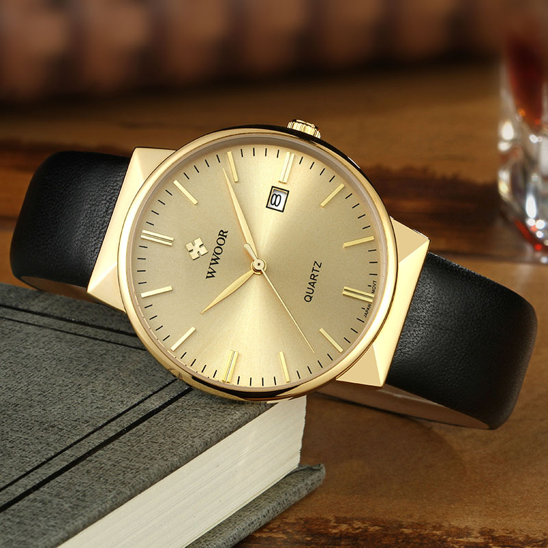 WWOOR Men's Watches Top Brand  - огляд і ціна Luxury Watch Gold And Black