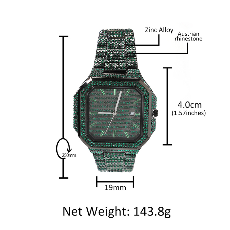 Hip Hop Mens Date Quartz Watch - огляд і ціна Luxury Watch Gold And Black