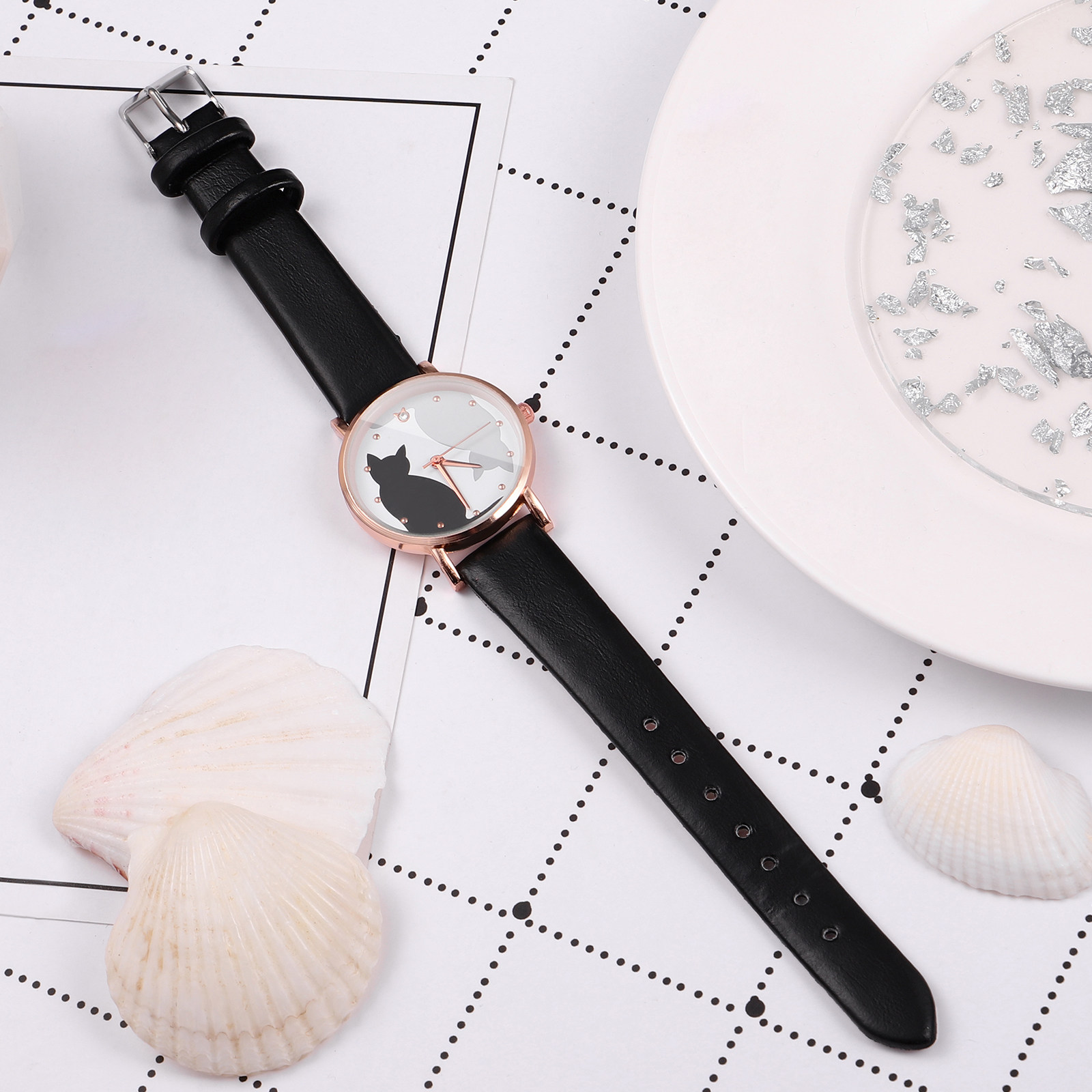 Lovely Cartoon Cat Kids Watch  - огляд і ціна Luxury Watch Gold And Black