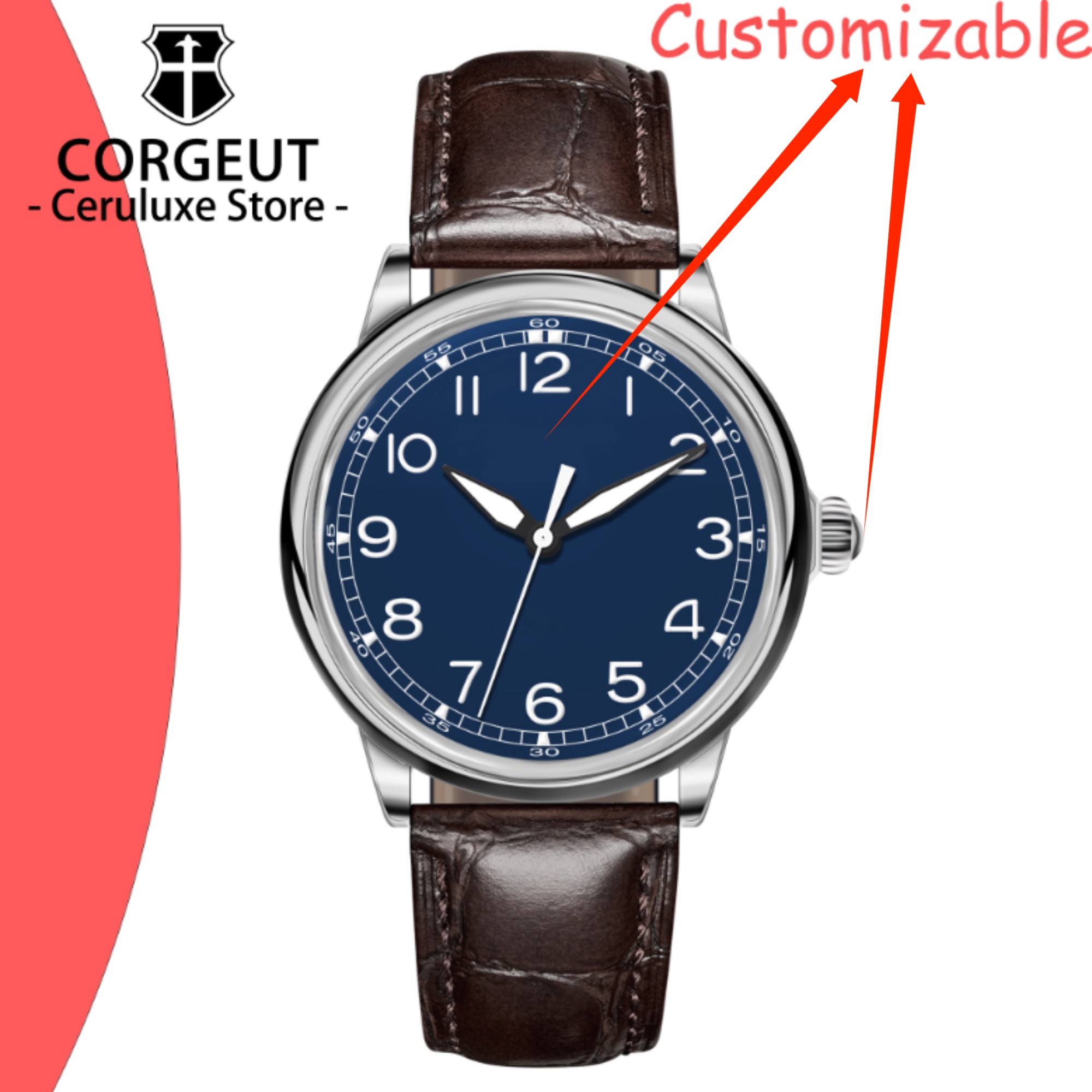 CUSTOM Logo 41mm MIYOTA8215 Au - огляд і ціна Luxury Watch Logos