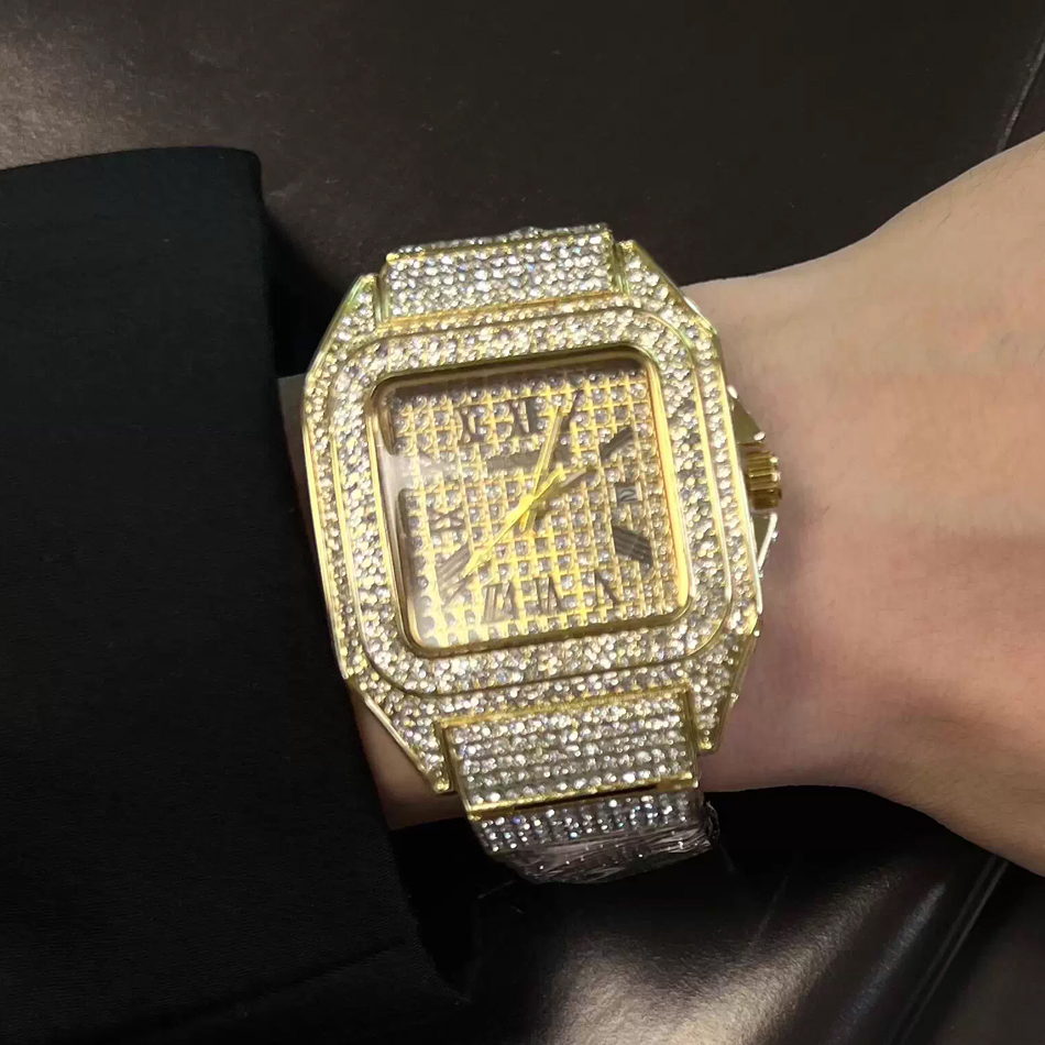 Gold or Black Watch Ice Out Sq - огляд і ціна Luxury Watch Gold And Black